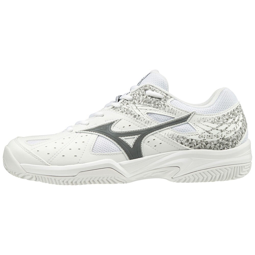 Women's Mizuno Tennis Shoes White/Black/White Break Shot 2 CC Shoes - 61GC192508